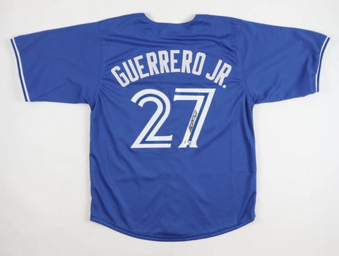 Vladimir Guerrero Jr Signed Blue Jay Jersey (Beckett) Toronto 2019 Rookie Phenom