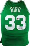 Larry Bird Autographed Celtics Green M&N Hardwood Classic Swingman JSY-BAW Holo