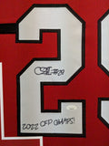 FRAMED GEORGIA BULLDOGS CHRIS SMITH AUTOGRAPHED SIGNED INSCRIBED JERSEY JSA COA