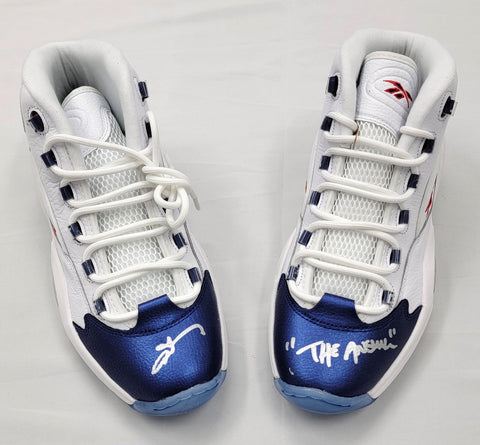 Allen Iverson Signed 76ers Reebok Question Mid Sneakers W/ The Answer Beckett