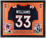 Javonte Williams Signed 35x43 Framed Denver Broncos Jersey (Beckett) 2021 2nd Pk