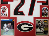 FRAMED GEORGIA BULLDOGS ERIC STOKES JR AUTOGRAPHED SIGNED JERSEY JSA COA