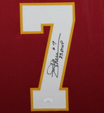 JOE THEISMANN (Redskins burgundy SKYLINE) Signed Autographed Framed Jersey JSA