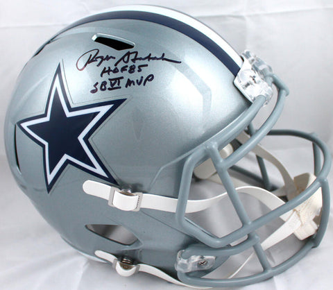 Roger Staubach Autographed Dallas Cowboys F/S Speed Helmet w/SB MVP, HOF-BAW