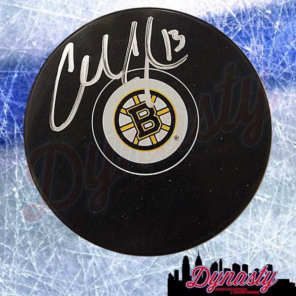 Charlie Coyle Autographed Signed Boston Bruins Logo Puck JSA PSA Pass