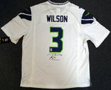 SEAHAWKS RUSSELL WILSON AUTOGRAPHED FRAMED WHITE NIKE JERSEY RW HOLO 185072