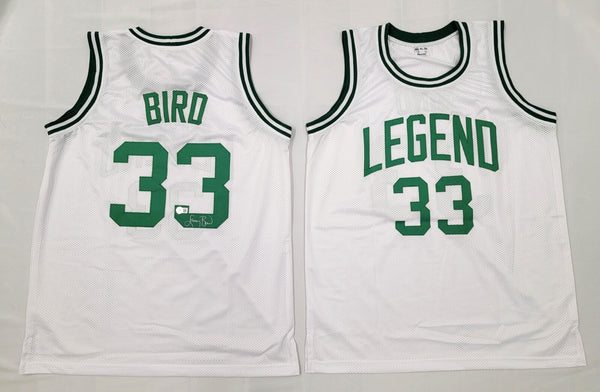 Larry Bird Signed Boston Celtics Custom Legend White Jersey Beckett Witnessed