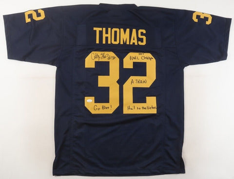 Anthony Thomas Signed Michigan Wolverines Jersey Multiple inscriptions (JSA COA)