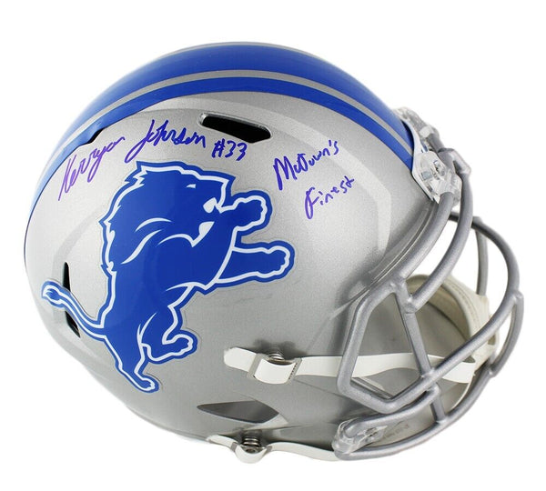 Kerryon Johnson Signed Detroit Lions Speed Full Size NFL Helmet with "MoTown's F