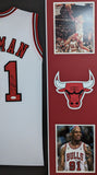 FRAMED CHICAGO BULLS DENNIS RODMAN AUTOGRAPHED SIGNED JERSEY JSA COA