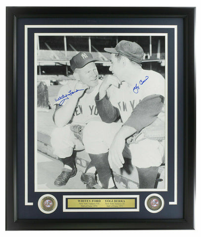 Whitey Ford & Yogi Berra Signed Framed 16x20 New York Yankees Photo Steiner