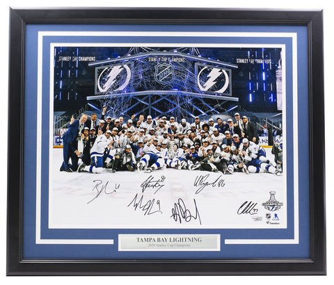 2020 Tampa Bay Lightning Multi Signed Framed 16x20 Stanley Cup Photo Fanatics