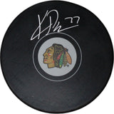 Kirby Dach Autographed/Signed Chicago Blackhawks Hockey Puck FAN 46839