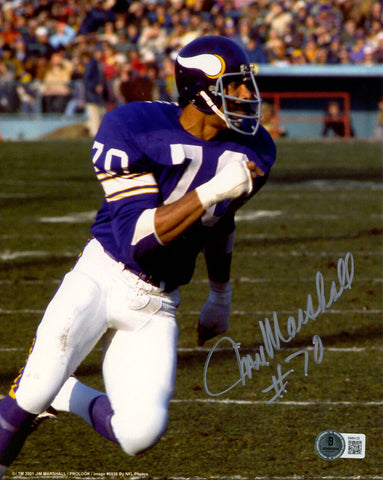 Jim Marshall Autographed Minnesota Vikings 8x10 Photo Beckett 45745