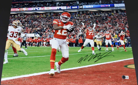 MECOLE HARDMAN SIGNED KANSAS CITY CHIEFS SUPER BOWL LVIII 16x20 PHOTO BECKETT