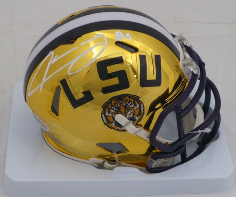 JARVIS LANDRY AUTOGRAPHED LSU CHROME GOLD SPEED MINI HELMET BECKETT 152102