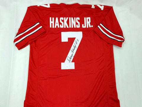 Dwayne Haskins Autographed Ohio State Buckeyes Red Custom Jersey JSA Witnessed