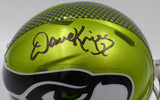 Dave Krieg Autographed Green Flash Alternate Mini Helmet Seahawks JSA #WA615871