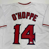 Autographed/Signed Logan O'Hoppe Los Angeles LA Anaheim White Jersey BAS COA