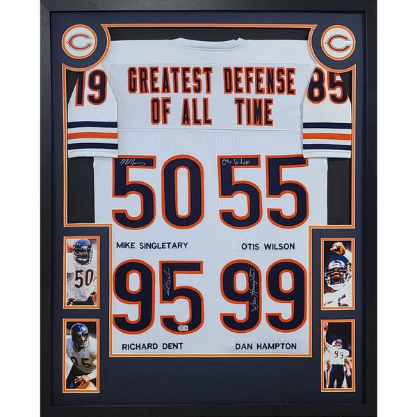 1985 Bears Defense Autographed Signed Framed Chicago Jersey BECKETT