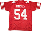 SAN FRANCISCO 49ERS FRED WARNER AUTOGRAPHED RED JERSEY BECKETT WITNESS 231912