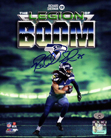 RICHARD SHERMAN AUTOGRAPHED 8X10 PHOTO SEATTLE SEAHAWKS RS HOLO STOCK #85975