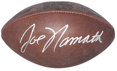 JOE NAMATH AUTOGRAPHED NEW YORK JETS THROWBACK WILSON NFL DUKE FOOTBALL JSA