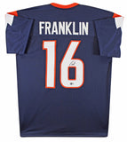 Troy Franklin Authentic Signed Navy Pro Style Jersey Autographed BAS Witnessed