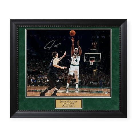 Jrue Holiday Celtics Signed Autographed NBA Finals 16x20 Photo Framed To 23x27