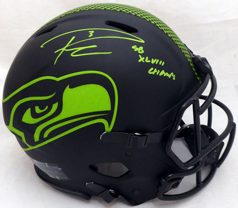 RUSSELL WILSON AUTOGRAPHED SEAHAWKS ECLIPSE AUTH HELMET SB CHAMPS BECKETT 182235