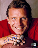 JOE MONTANA AUTOGRAPHED 8X10 PHOTO SAN FRANCISCO 49ERS BECKETT BAS QR 221160