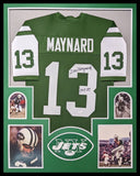 FRAMED NEW YORK JETS DON MAYNARD AUTOGRAPHED SIGNED INSCRIBED JERSEY JSA COA