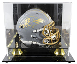 Ravens Ray Lewis Signed Slate Speed Mini Helmet W/ Case w/ White Sig BAS Witness