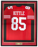 George Kittle San Francisco Signed Framed Red Football Jersey BAS