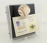 Eddie Mathews Signed LE NL Baseball Display with Thumbprint (Beckett) Braves 3B