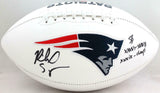 Richard Seymour Signed Patriots Rawlings Logo Football w/ Insc- Beckett W *Black