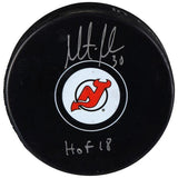 MARTIN BRODEUR Autographed New Jersey Devils "HOF 2018" Official Puck FANATICS