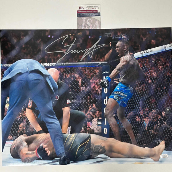 Autographed/Signed Israel Izzy Adesanya UFC MMA 16x20 Photo JSA COA