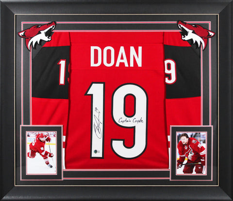 Shane Doan "Captain Coyote" Signed Red Pro Style Framed Jersey BAS Witnessed