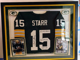 Starr Signed 36x44 Framed Jersey "5X NFL Champion", "MVP I, II," & HOF '77 - JSA
