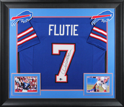 Doug Flutie Authentic Signed Blue Pro Style Framed Jersey BAS Witnessed