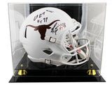 Texas Ricky Williams & Earl Campbell Signed F/S Speed Rep Helmet W/ Case BAS Wit