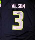 SEAHAWKS RUSSELL WILSON AUTOGRAPHED BLUE NIKE TWILL JERSEY SIZE XXL RW 71432