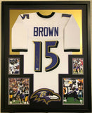 FRAMED BALTIMORE RAVENS MARQUISE BROWN AUTOGRAPHED SIGNED JERSEY JSA COA