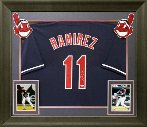 Jose Ramirez Authentic Signed Navy Pro Style Framed Jersey Autographed JSA 2