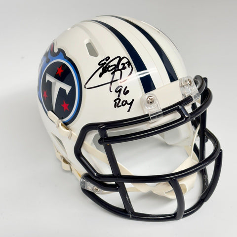 Eddie George Autographed Signed Tennessee Titans White Mini Helmet '96 Roy BAS