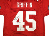 OHIO STATE ARCHIE GRIFFIN AUTOGRAPHED RED JERSEY HT 1974/75 BECKETT 230174