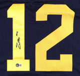 Cade McNamara Signed Michigan Wolverines Jersey (Beckett COA) Winning QB vs OSU