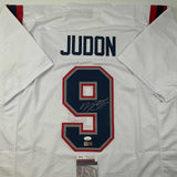 Autographed/Signed Matthew Judon New England White Football Jersey JSA COA