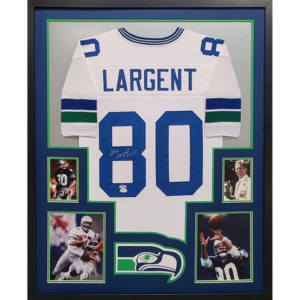 Steve Largent Autographed Signed Framed Seattle Seahawks Jersey PSA/DNA